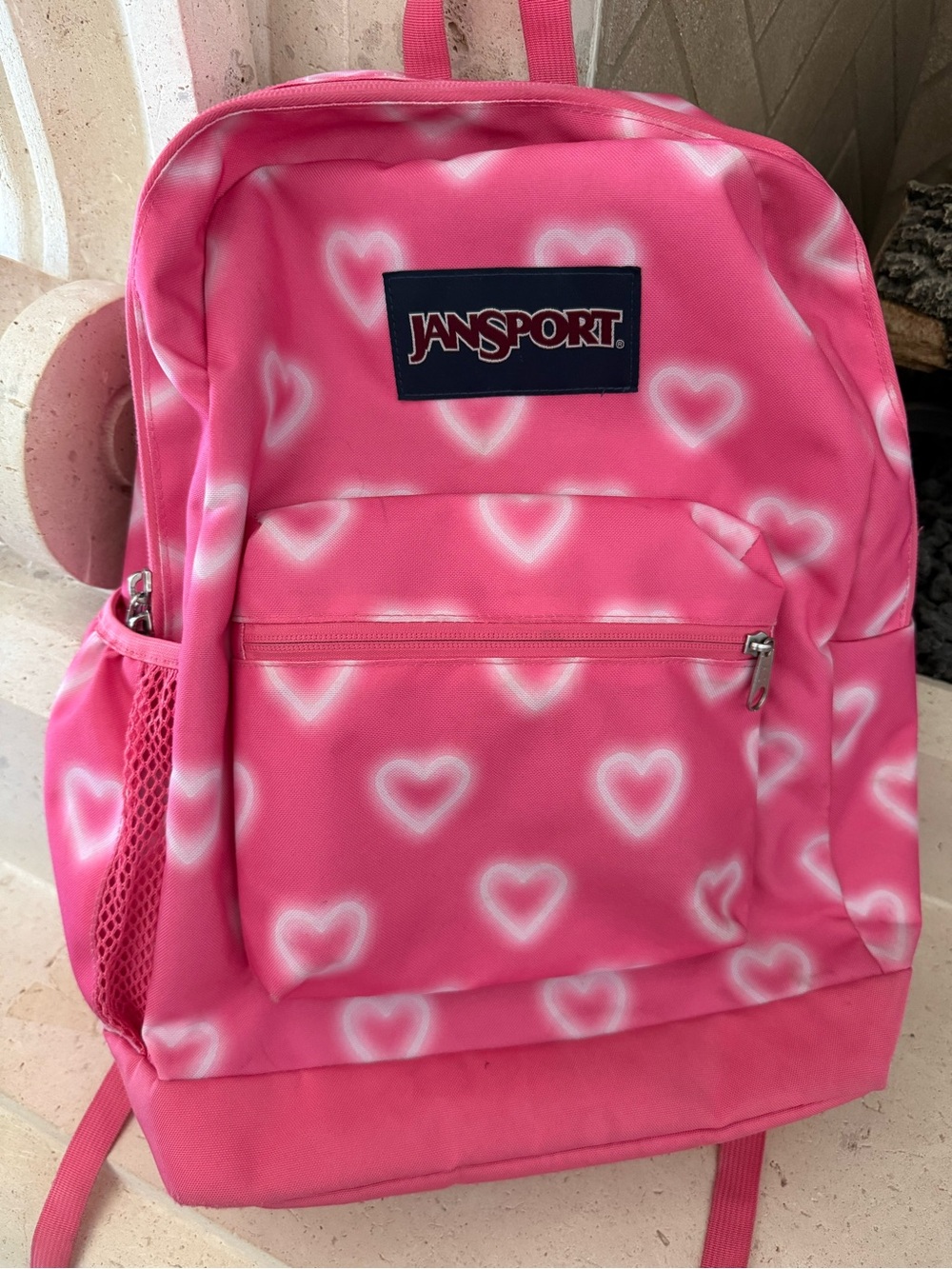 Jansport Pink Heart Backpack